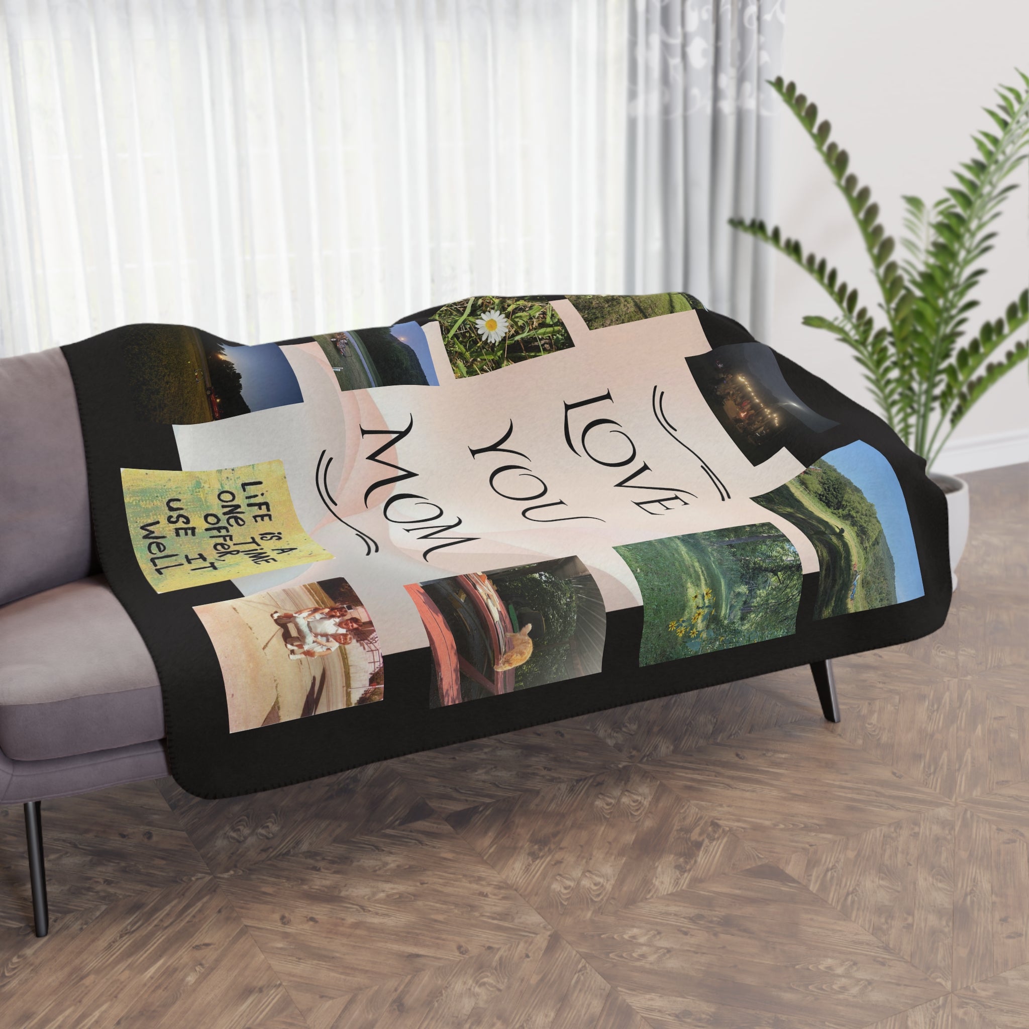 Personalized photo blanket gift idea for mom, grandmother, or new mom - perfect keepsake
