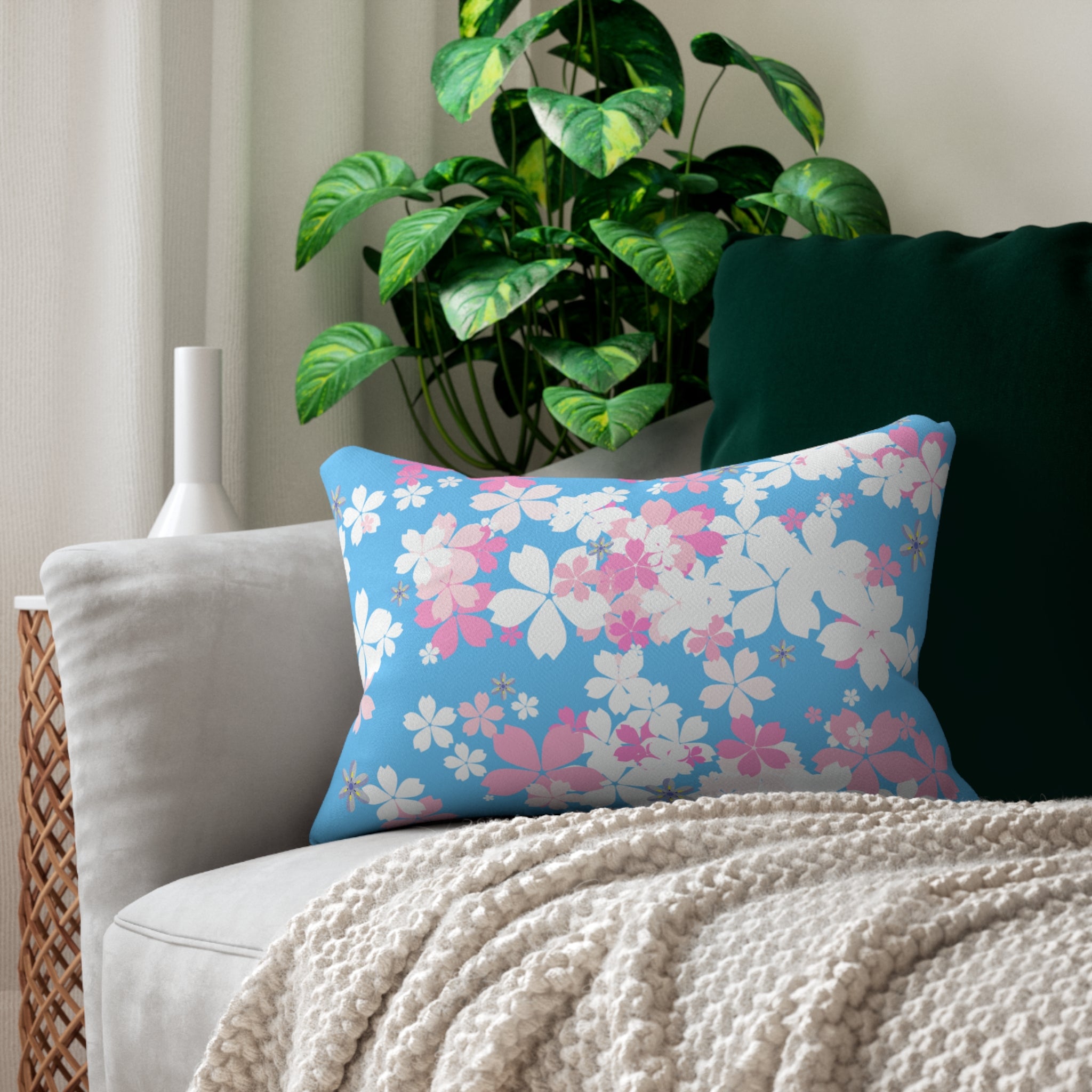 Morning Blossom Mist Lumbar Pillow