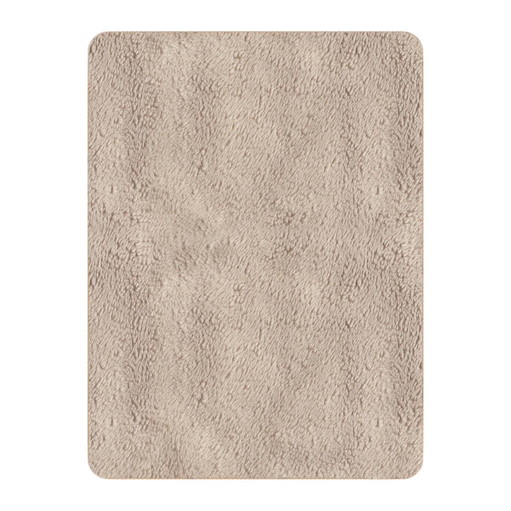 Custom Mother's Day photo blanket draped over couch, warm and cozy sherpa design