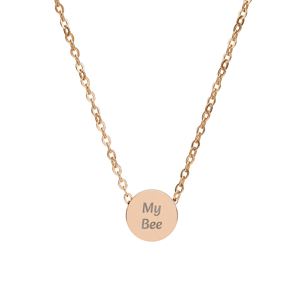 Mini Engraved Circle Necklace — "Find Your Way" Personalized Pendant