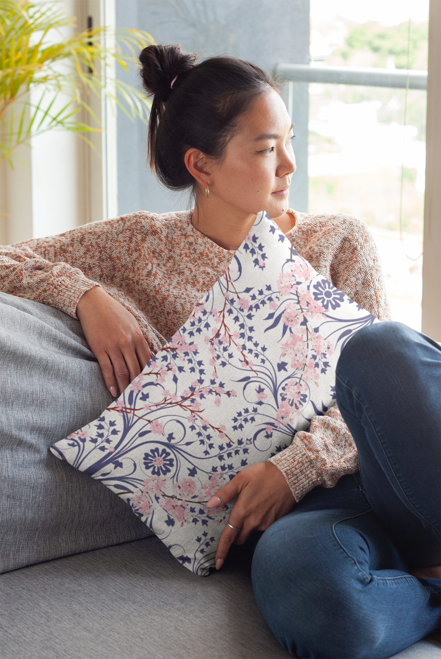 Cherry Blossom Reverie Lumbar Pillow