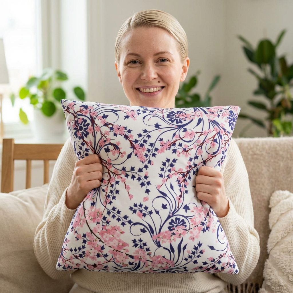 Cherry Blossom Reverie Square Décor Pillow