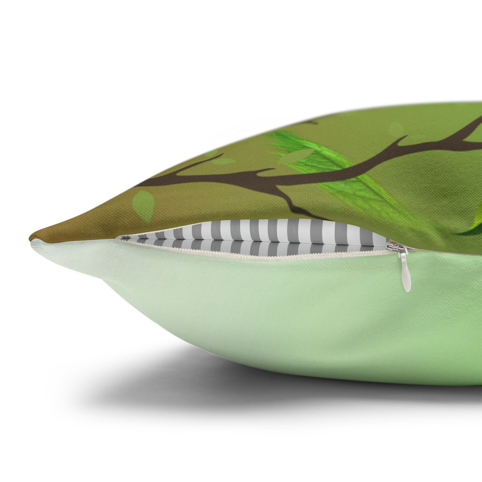 Fly Hidden Message Decorative Throw Pillow | Red Bird Botanical Accent Cushion