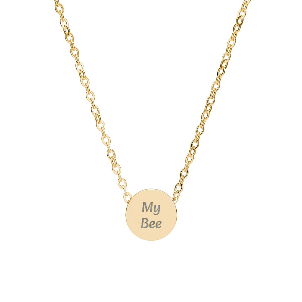 Mini Engraved Circle Necklace — "Find Your Way" Personalized Pendant