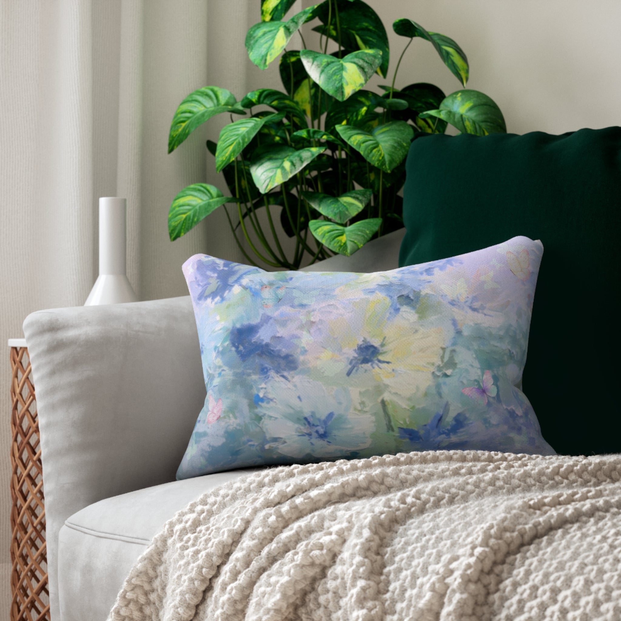 Watercolor Daydream Lumbar Pillow