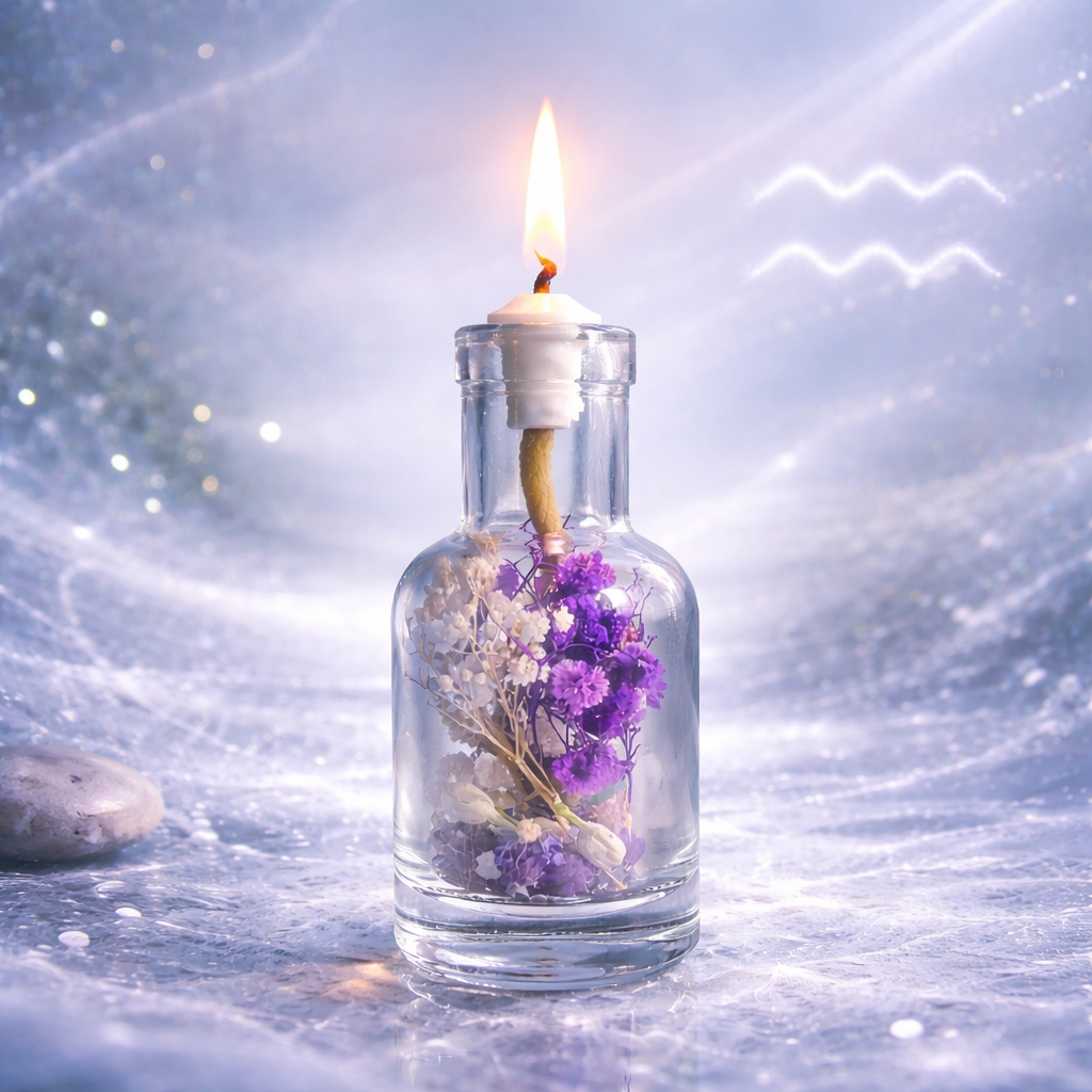 Aquarius Zodiac Candle - For the One Who Sees the World Differently