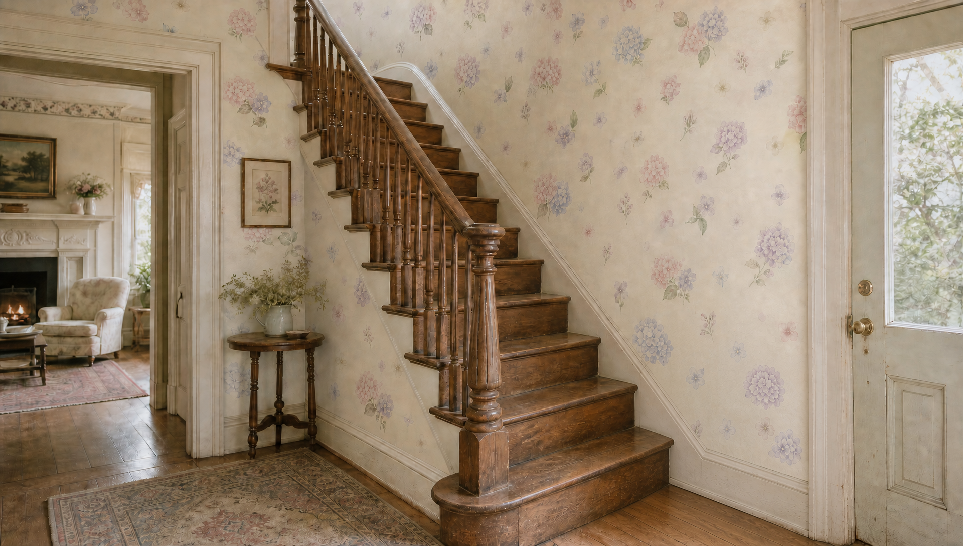 Soft Hydrangea Cottage Wallpaper – Delicate Watercolor Floral Coordinate Print