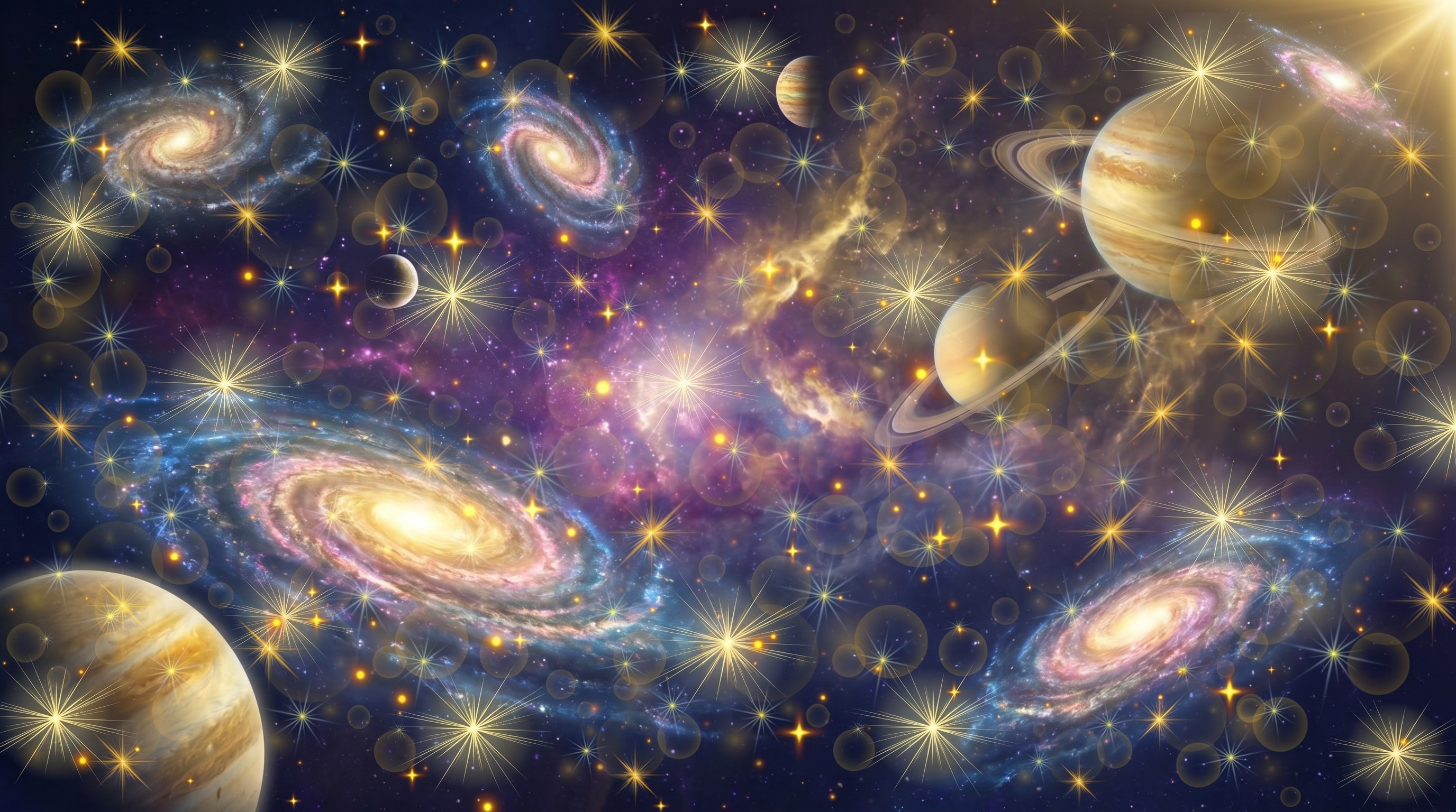 Galaxy Wall Mural – Cosmic Space Ceiling & Wall Decor with Stars and Planets