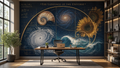 Fibonacci Sequence Wall Mural | Golden Ratio Sacred Geometry Art