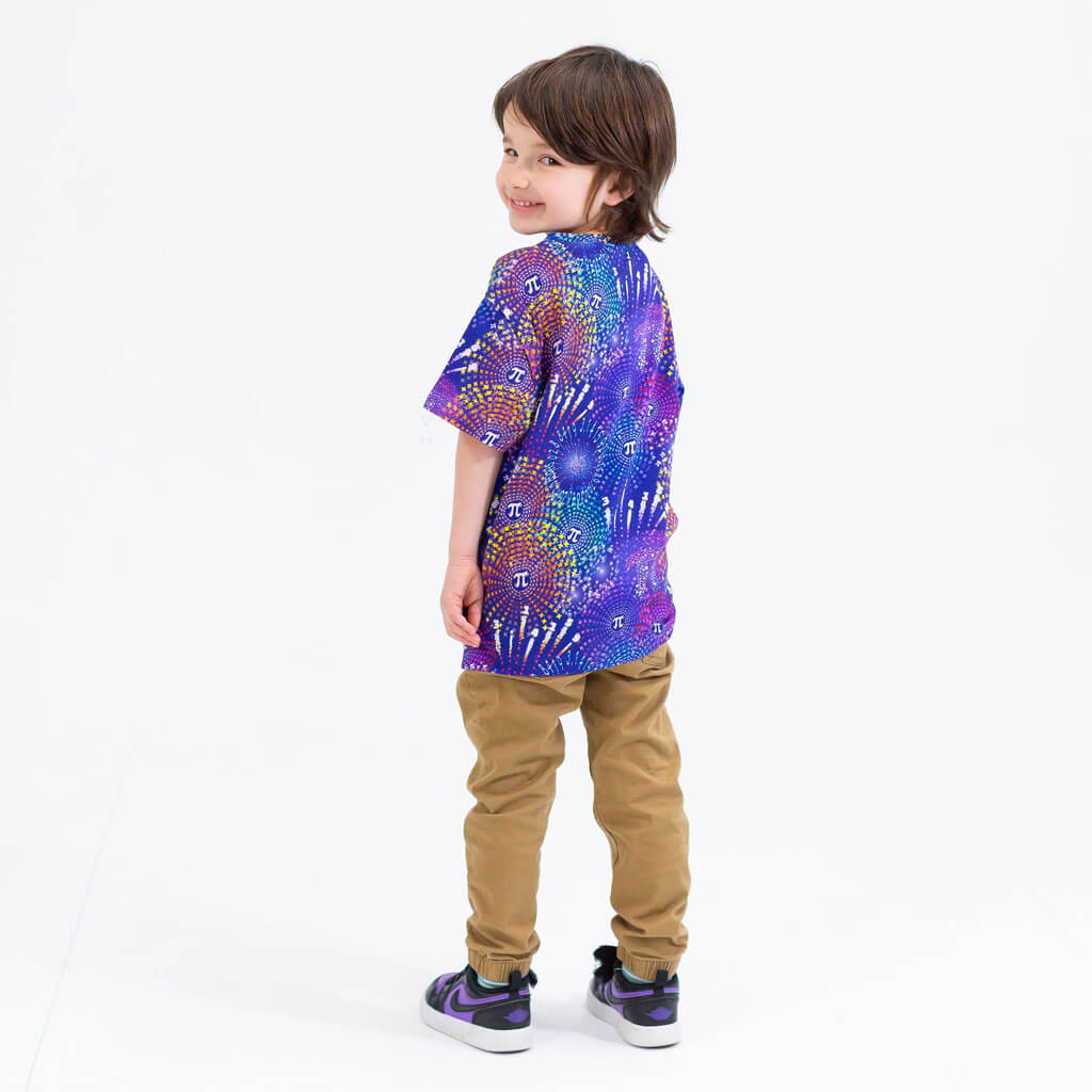 Pi-rotechnics™ Pi Fireworks Henley Short Sleeve Tee