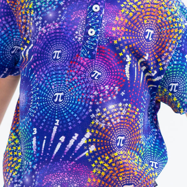 Pi-rotechnics™ Pi Fireworks Henley Short Sleeve Tee